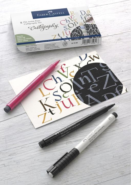 Produktbild Faber-Castell Tuschestifte Pitt Artist Pen Calligraphy 6 Farben (Weiss, Gelb, Braun, Pink, 6 x)