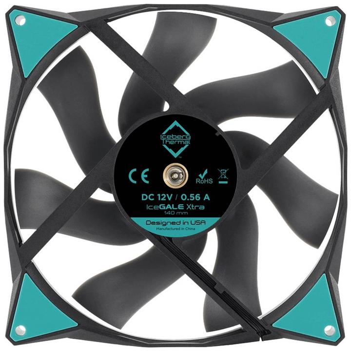 Actual product image Iceberg Thermal IceGALE Xtra computer case fan 14 cm Black 1 piece(s) (140 mm, 1x)
