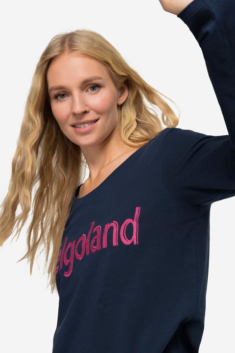 Produktbild Laurasøn Langarm-Shirt, gestickter Schriftzug, Rundhals (S)