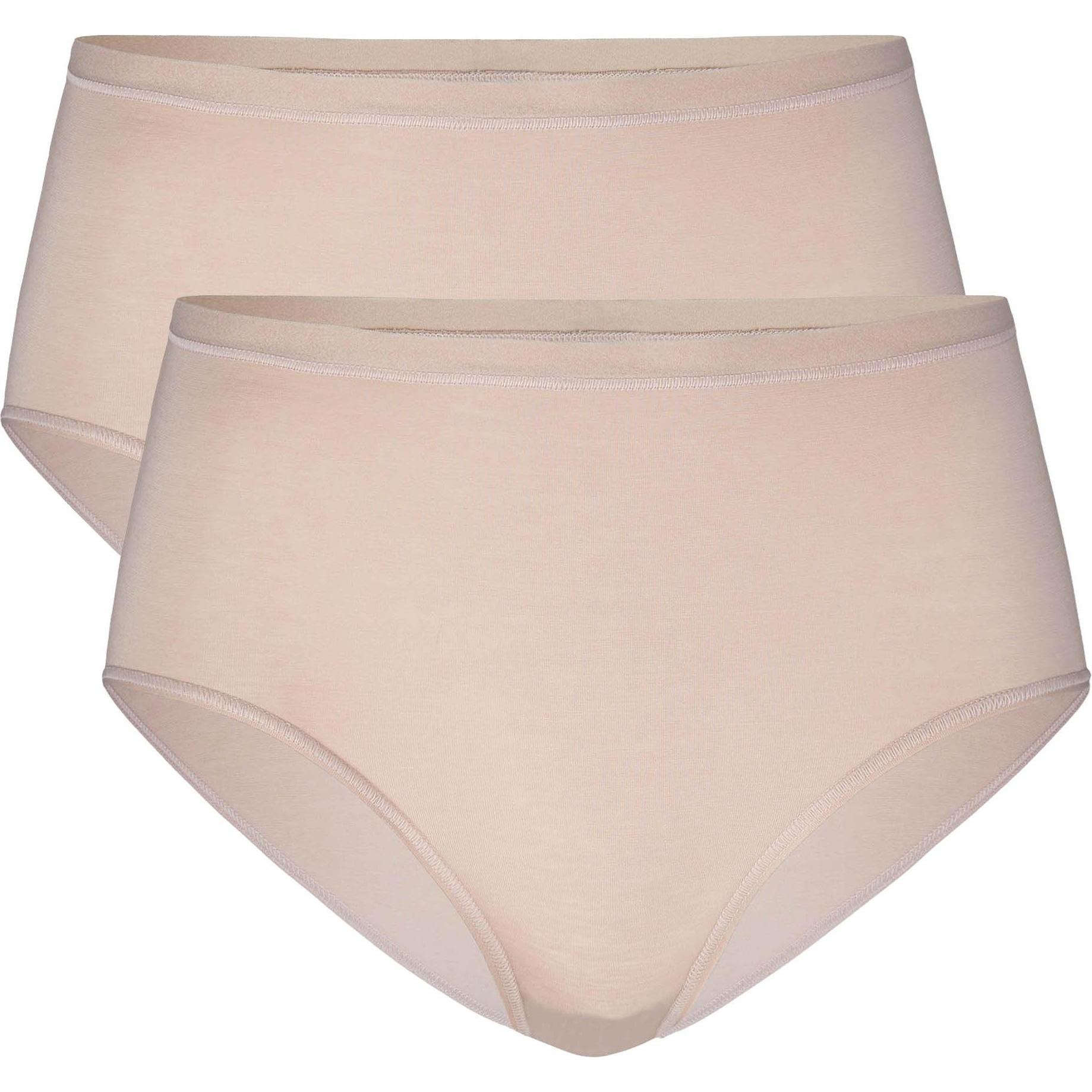 Calida, Damen, Unterhosen, Slip Casual Bequem sitzend Natural Comfort High Waist, Beige, (44, 45, 46, 2er Pack)