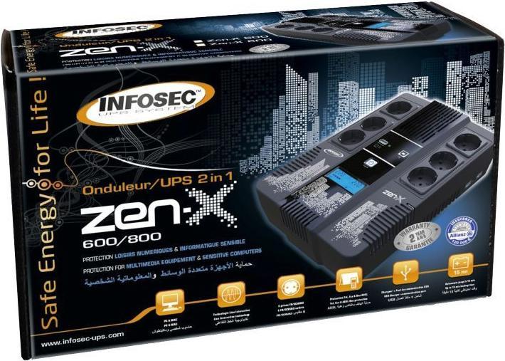 Produktbild Infosec Zen-X 800 (800 VA, 0.48 W, Line-Interaktiv USV)
