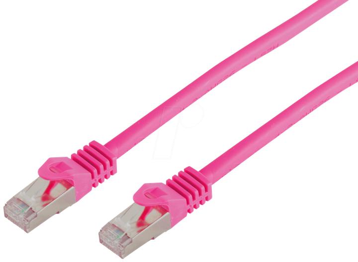 Actual product image Shiverpeaks RJ45 patch cable S/FTP PIMFCat.7 raw cable magenta 10.0m (S/FTP, CAT7, 10 m)