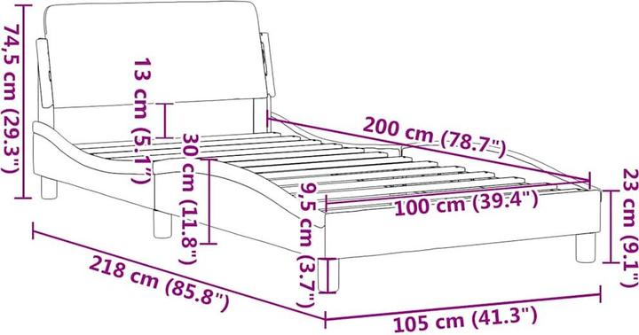 Immagine prodotto vidaXL Struttura letto con testiera in velluto (100 x 200 cm)