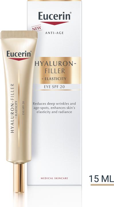 Produktbild Eucerin Augenkonturenpflege Hyaluron-Filler + Elasticity, SPF20 - 15 ml (Augenpflege Gel, Tag, 15 ml)