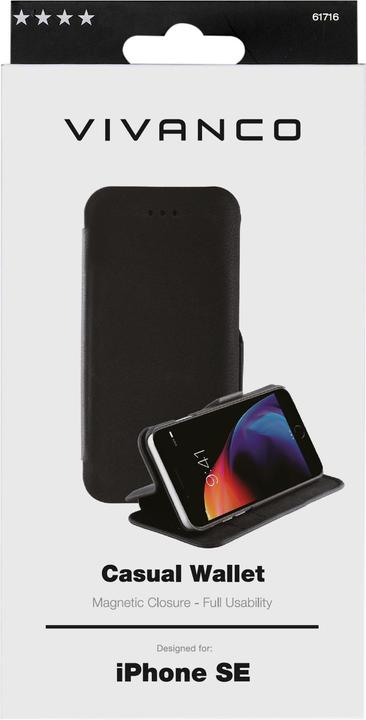Image du produit Vivanco Casual Wallet pour iPhone SE (2ème génération) 8/7/6S (Apple iPhone 6s, Apple iPhone 7, Apple iPhone 8, Apple iPhone SE (2ème génération))