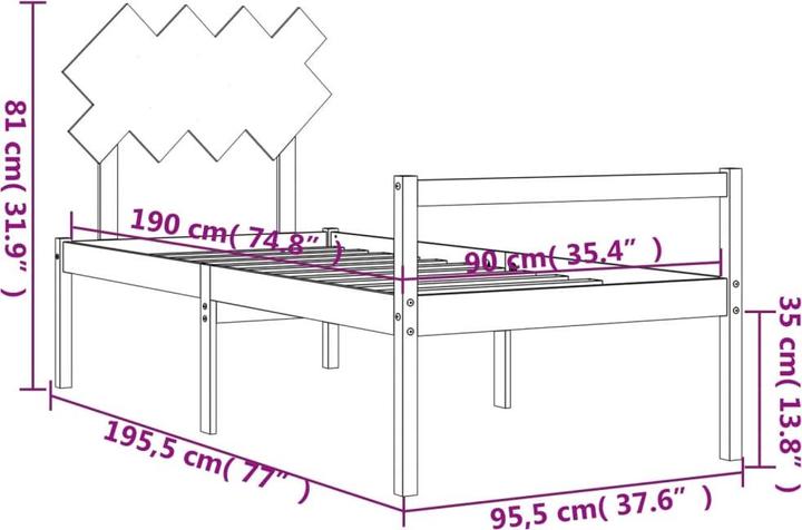 Image du produit vidaXL Seniorenbett (90 x 190 cm)