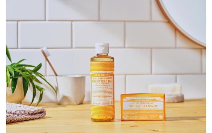 Image du produit Dr. Bronner's Savon Tout-En-Un Citrus Orange 140g (Savon dur)