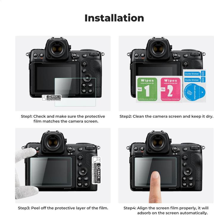 K&F Concept Camera Screen Protector*3, with Hot Shoe Level*3, for Nikon Z9 Z8
