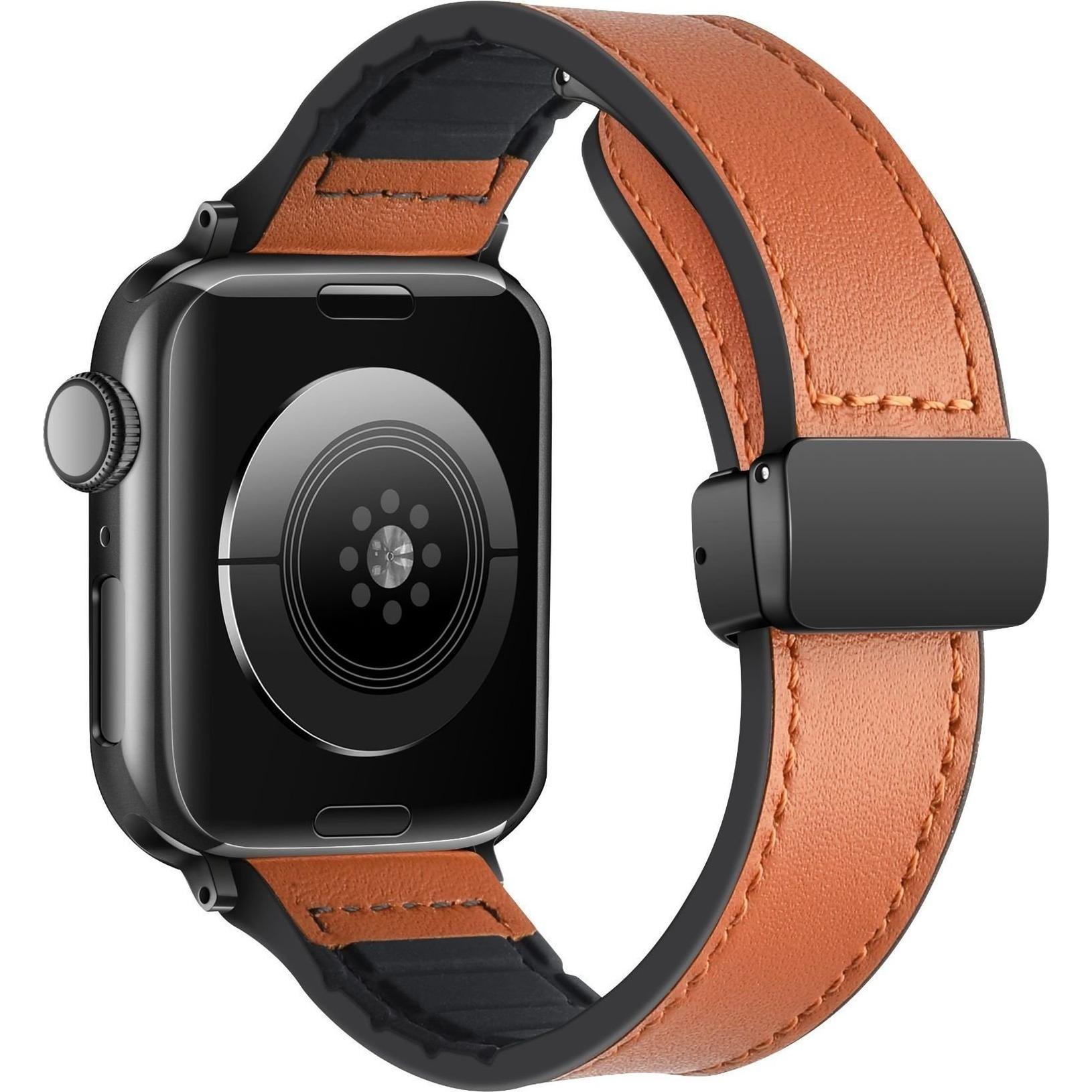 Thumbnail - Strap-it Lederarmband (PU-Leder, Apple Watch), Uhrenarmband, Braun