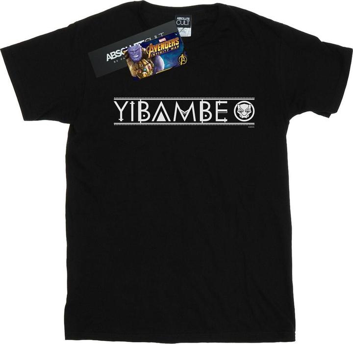 Actual product image Womens/Ladies Avengers Infinity War Black Panther Yibambe Cotton Boyfriend T-Shirt (S)