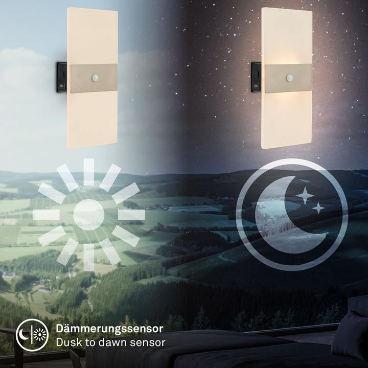 Produktbild Briloner AURA LED Akku Wandleuchte mit Sensor - Nickel-matt (100 lm)