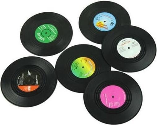 Produktbild JTI Untersetzer - Retro-Vinyl-Schallplatte (6x, Glasuntersetzer)