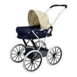 MADE Gondelkinderwagen mit grossen Rädern, Marineblau und Beige