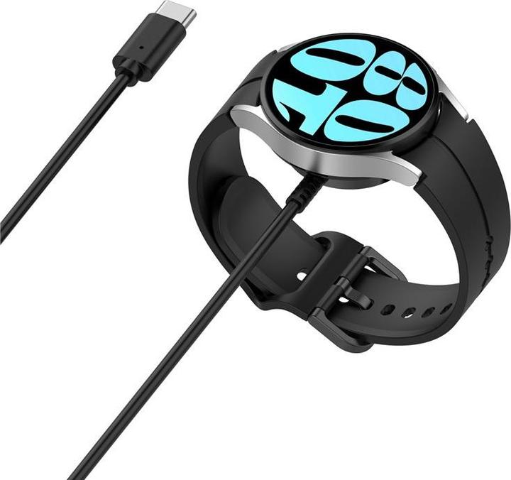Produktbild Deltalabs USB C Magnetisches Ladekabel 1m für Galaxy Watch 6/5/4/Active 2/1, Schwarz