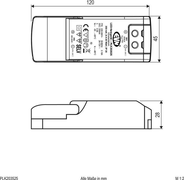 Actual product image EVN-Lichttechnik Lighting Technology LED Power Supply PLK203525