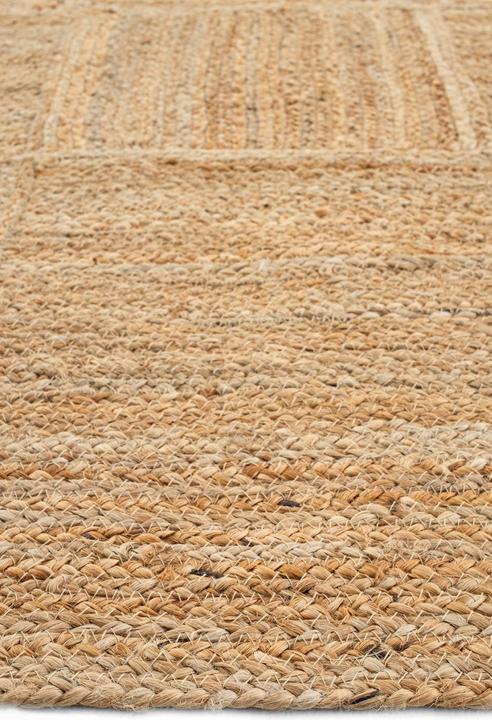 Actual product image Conceptum Hypnose Tech 100% JUTE Rectangular Oak|Beige Jute Underside Geometric Pattern Handmade Weaving