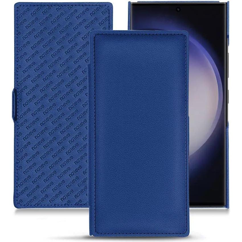 Noreve Lederschutzhülle horizontal (Samsung Galaxy S23 Ultra, Samsung Galaxy S24 Ultra), Smartphone Hülle, Blau