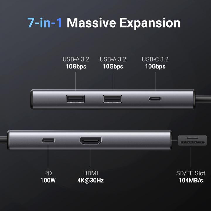 Immagine prodotto Ugreen 7in1 (USB-C, 7 Porti)
