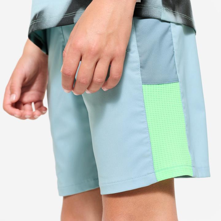 Produktbild Decathlon Shorts Sporthose Kinder atmungsaktiv - blau/grün