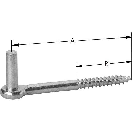 Magni, Baubeschläge + Holzverbinder, Pollmann Baubeschläge 1110130 Haken J zum Einschrauben, Dorn Ø 13 mm, 100 mm lang, ...