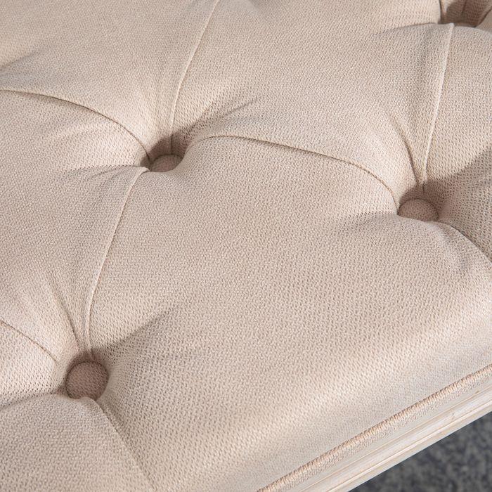 Produktbild Swisshandel24 Polsterbank Sitzbank Vintage Bettbank, Flurbank mit Knöpfen, Leinenoptik, bis 120 kg Belastbar, 80x4 (80 cm)