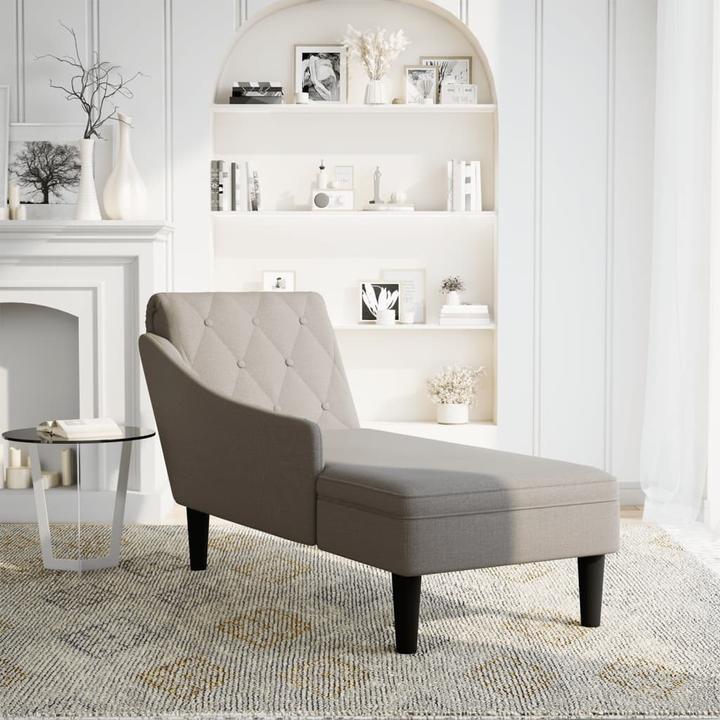 Produktbild VidaXL Chaiselongue Lounge Sofa Recamiere mit Rechter Armlehne Taupe Stoff