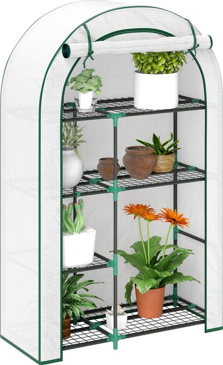 Produktbild Outsunny Gewächshaus Stahl, Kunststoff Weiss