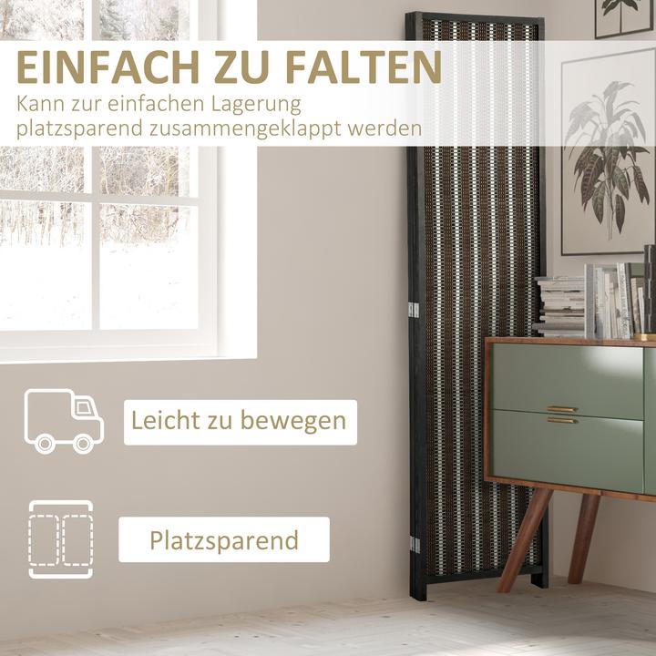 Immagine prodotto Homcom Paravent Bambus, Kiefernholz Braun