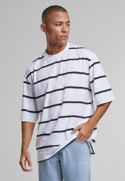 Actual product image Urban Classics Oversized Sleeve Modern Stripe Tee - 139403 (S)