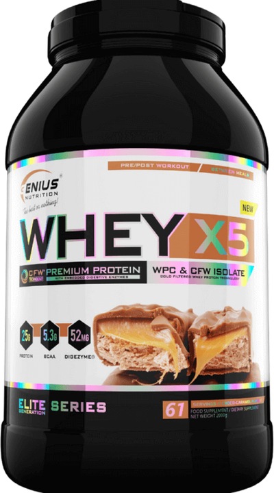 Actual product image Genius Nutrition Whey-X5 (Choco Caramel, 1 pcs., 2000 g)