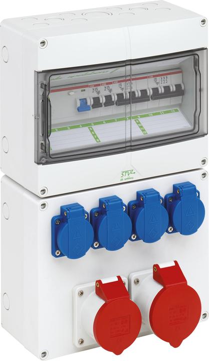 Actual product image Spelsberg SPE STV 1224-K Socket outlet distributor 250x400x122mm (4 x, CEE 16/5, CEE 32/5)