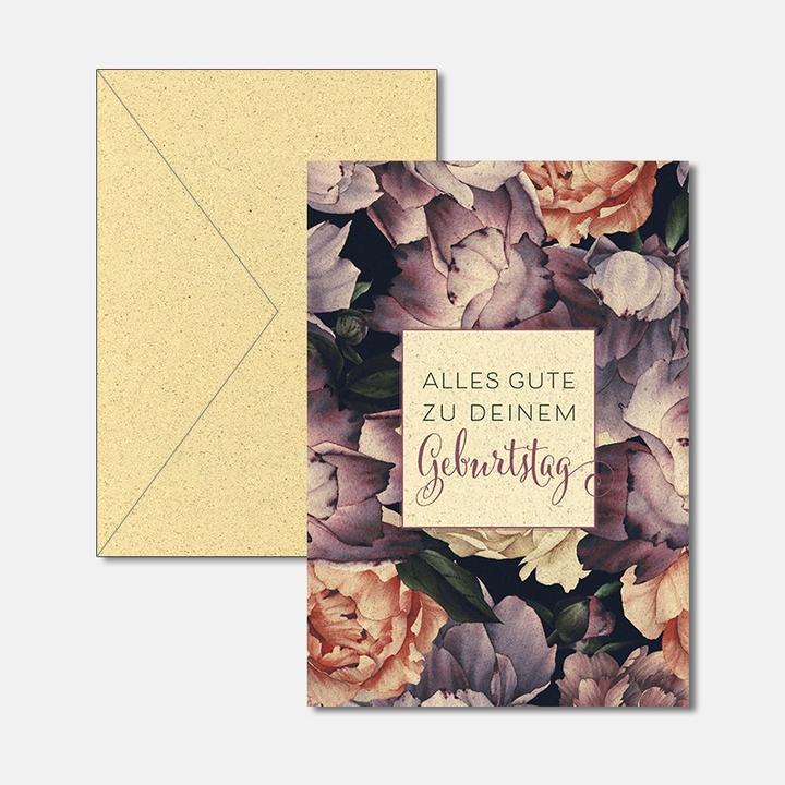 Produktbild Geburtstagskarte Graspapier - Blumen (1 Stk.)