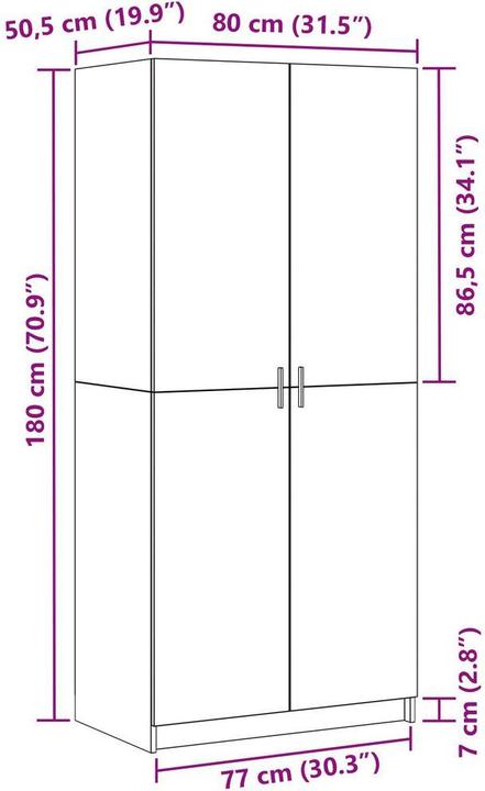 Immagine prodotto vidaXL Armadio (80 x 51 x 180 cm)