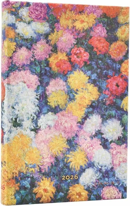 Paperblanks PAPERBLAN Agenda Monets Chrysanth. 2026 DD0557-6 1W/2S HOR Mini HC DE 9.5x14cm (9.5 x 14 cm, Deutsch)