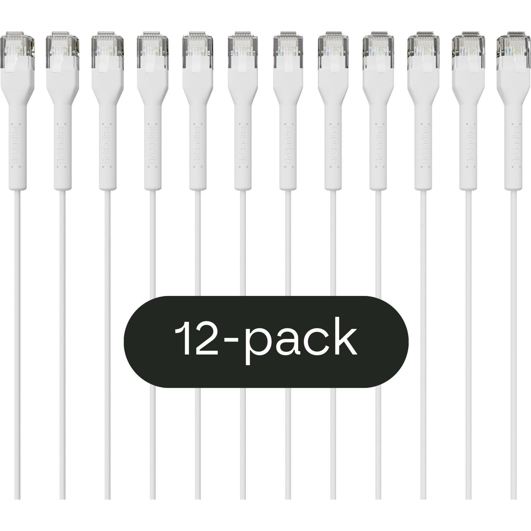 Broadbe Slim Patch Cable 5G White 2m 12-pack Cable-Patch-Cat6-WT-2M-Slim-12 (CAT6, 2 m), Cavo di rete