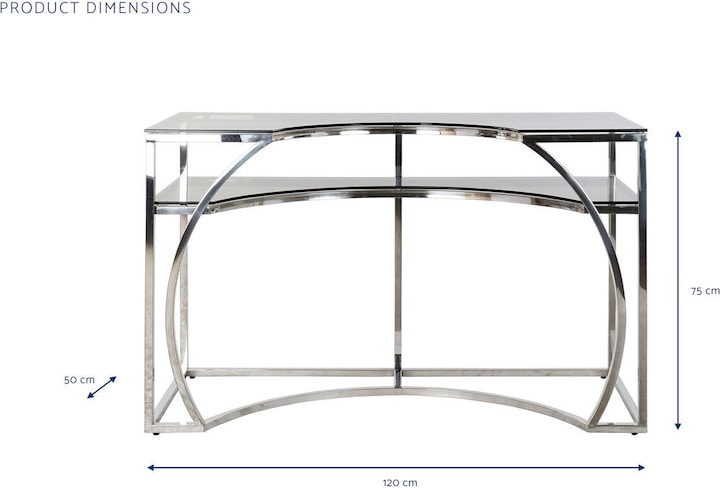 Actual product image DKD Home Decor Console Silver Crystal Steel (120 x 50 x 75 cm)