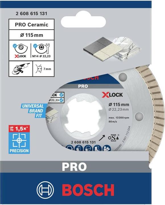 Produktbild Bosch Professional Zubehör PRO Ceramic X-Lock Diamanttrennscheibe, 115 x 22,23 mm, 22,23 mm