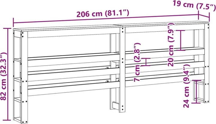 Image du produit vidaXL Kopfteil (206 x 19 x 82 cm)
