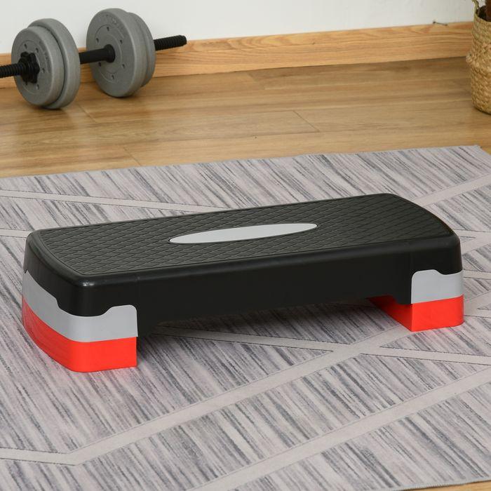 Produktbild Swisshandel24 Steppbrett Aerobic Fitness Heimtrainer Stepper 2-stufig höhenverstellbar(10/20 cm) geeignet Schwarz+