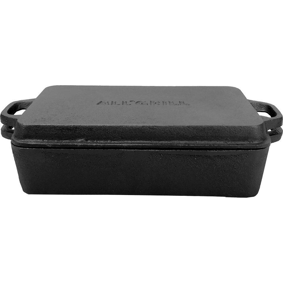 All'Grill, Grillgeschirr, Kombi 2in1 Casserole aus Gusseisen 28x17x6 cm + Deckel 28x17x3 cm