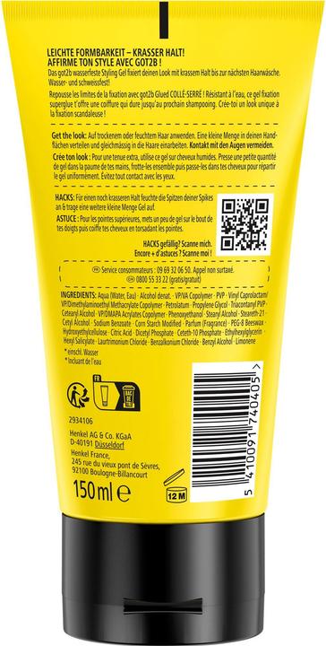 Image du produit Got2b Glued (Gel coiffant, 150 ml)