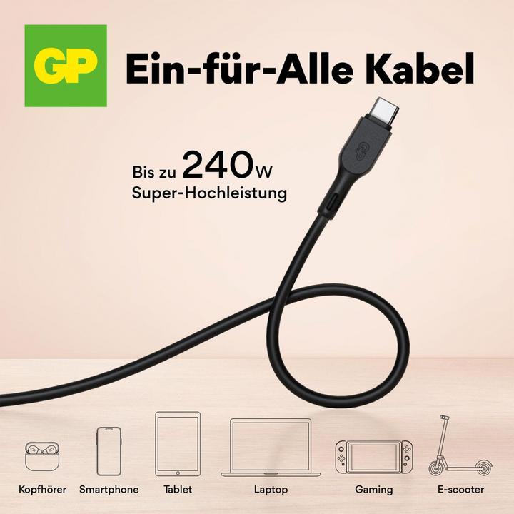 Produktbild GP Batteries GP 240W Lade- & Sync Kabel USB-A auf USB-C und USB-A (1.50 m, 240 W)