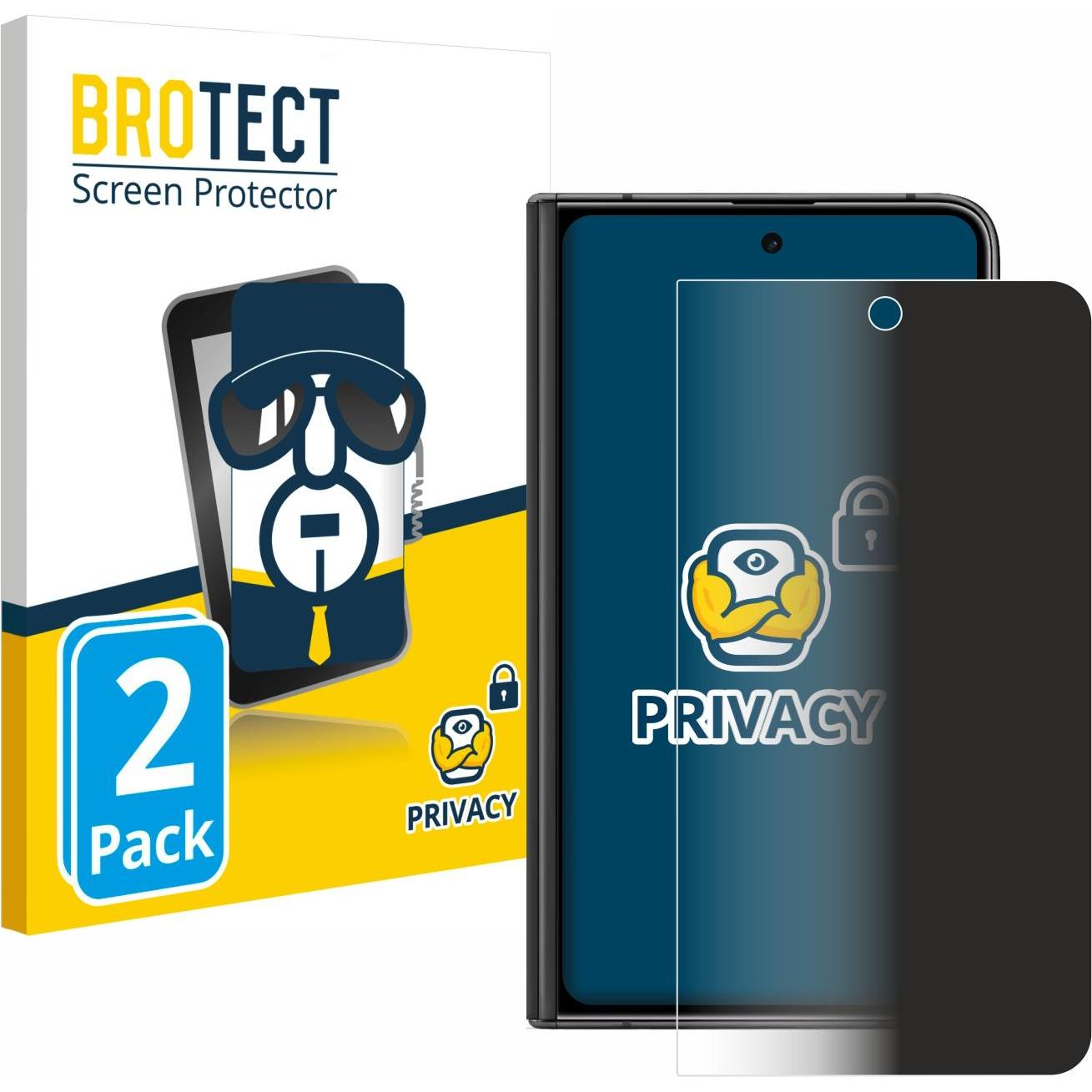 BROTECT Sichtschutzfolie Anti-Spy Privacy Folie Blaulicht-Schutz (2 Stück, Google Pixel Fold), Smartphone Schutzfolie, B...