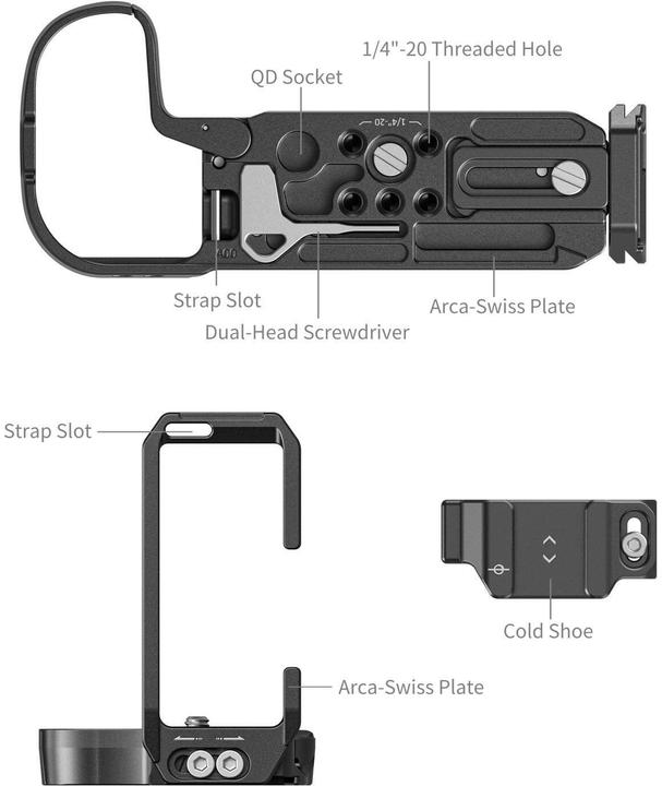 Actual product image SmallRig L-bracket mounting plate for Canon EOS R5 Mark II