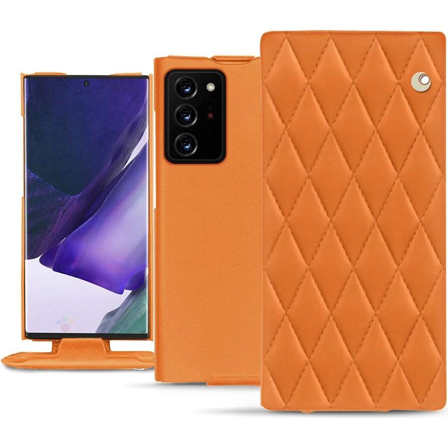 Noreve Lederschutzhülle vertikal (Samsung Galaxy Note 20 Ultra), Smartphone Hülle, Orange