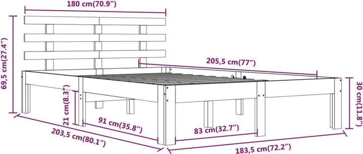 Image du produit vidaXL Bettrahmen (180 x 200 cm)