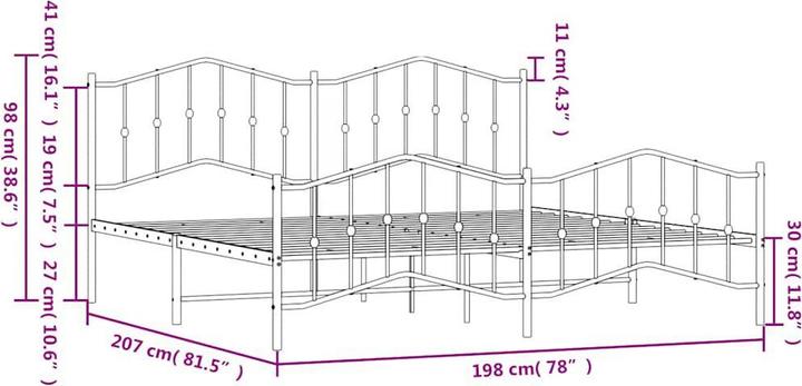Image du produit vidaXL Bettgestell (193 x 203 cm)