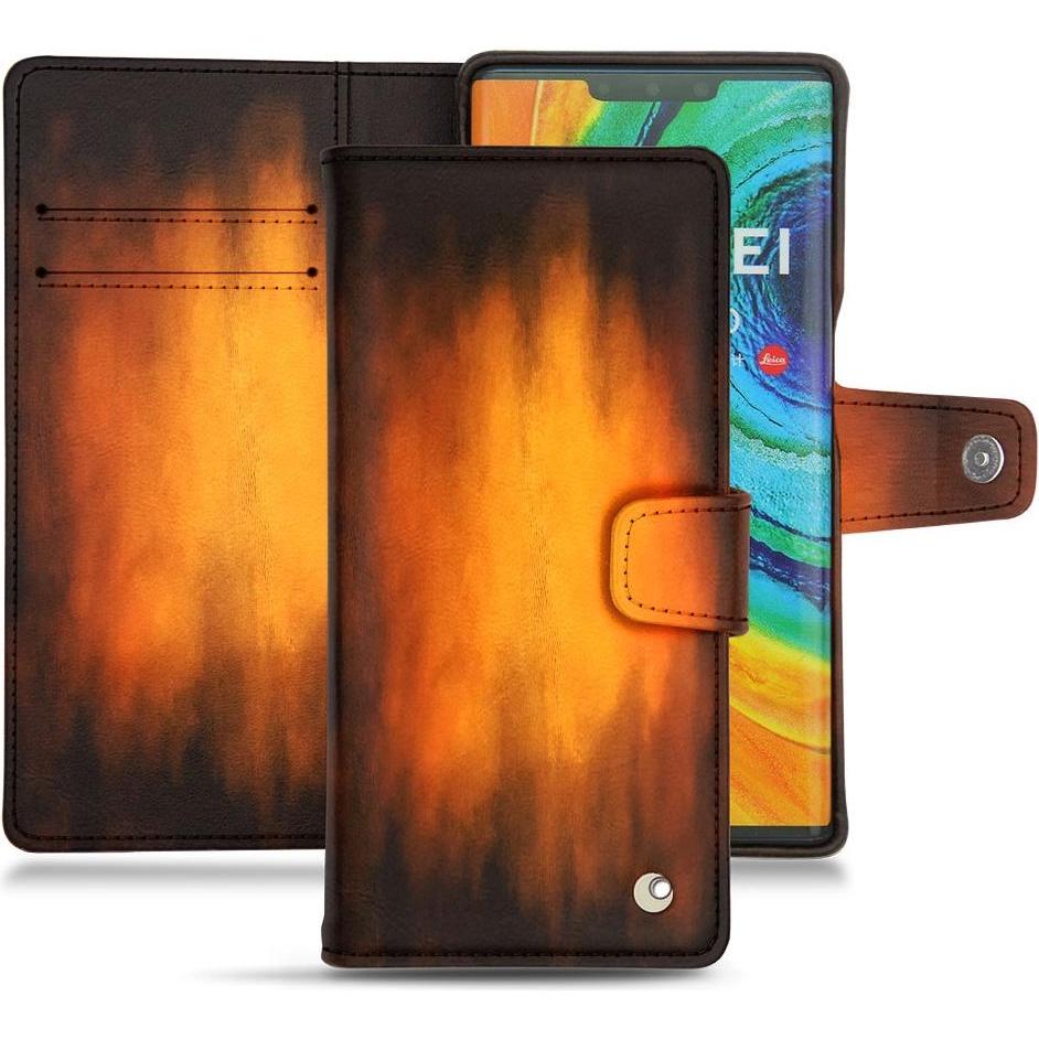 Noreve Lederschutzhülle Wallet (Huawei Mate 30 Pro), Smartphone Hülle, Violett