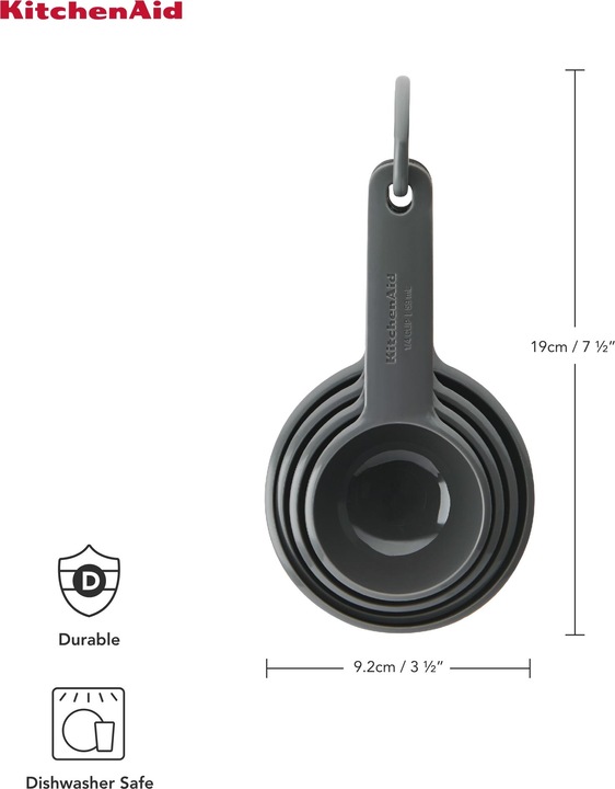 Produktbild CLASSIC Ka Set Of 4 Measuring Cups Charcoal Grey (237 ml)