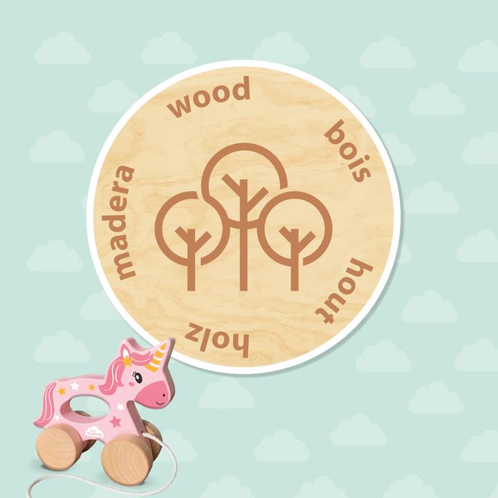 Actual product image Ses Unicorn 2 in 1 wooden pull-along toy